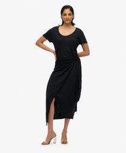 Slub Midi Wrap Dress