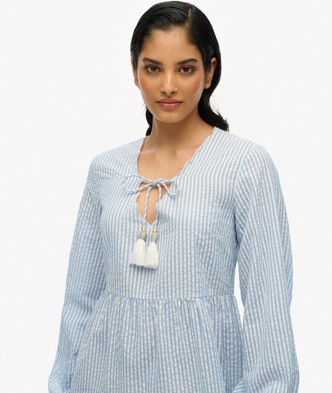 Broderie Tiered Mini Dress