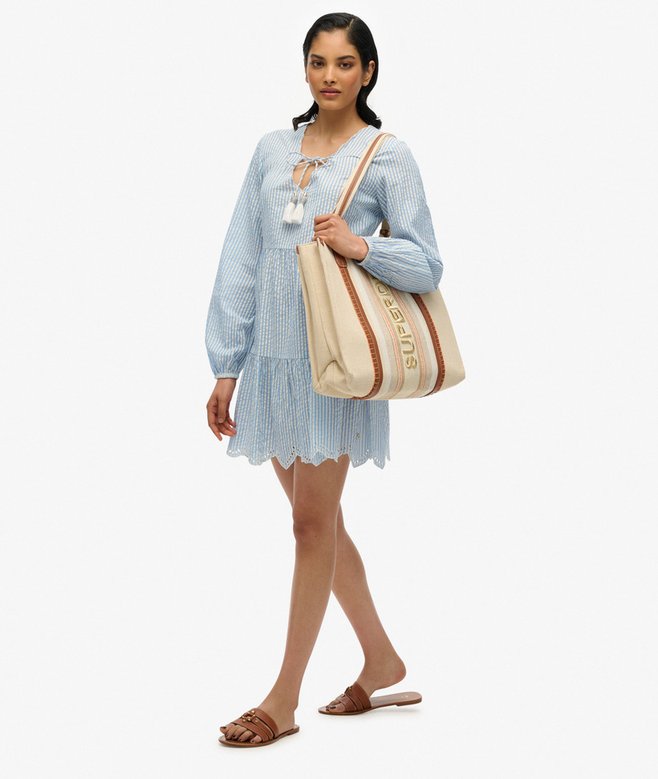 Broderie Tiered Mini Dress
