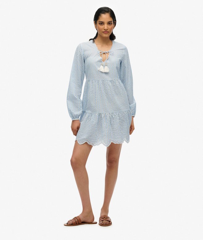 Broderie Tiered Mini Dress