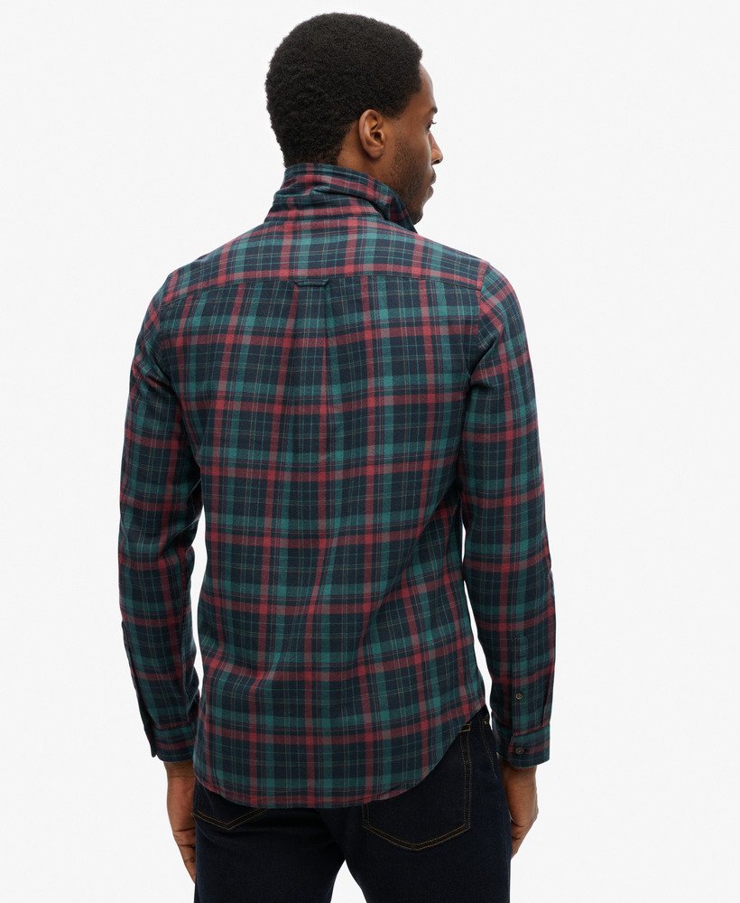 mens Organic Cotton Vintage Check Shirt in Montauk Check Navy