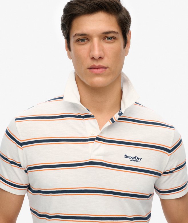Lightweight Stripe Jersey Polo Top
