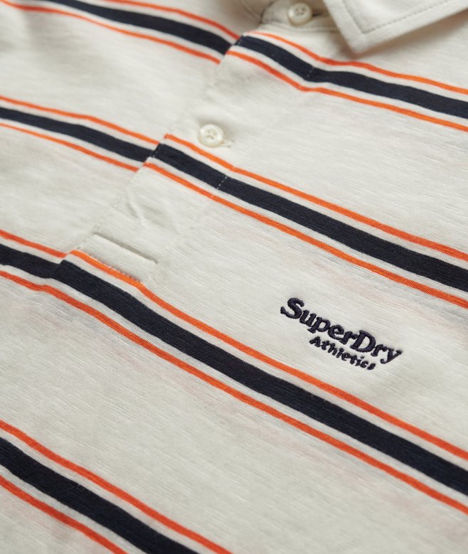 Lightweight Stripe Jersey Polo Top