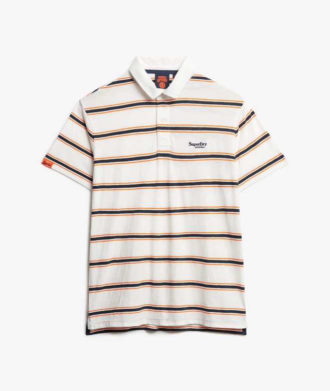 Lightweight Stripe Jersey Polo Top