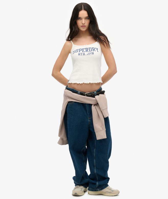 Athletic Essentials Graphic Pointelle Cami Top