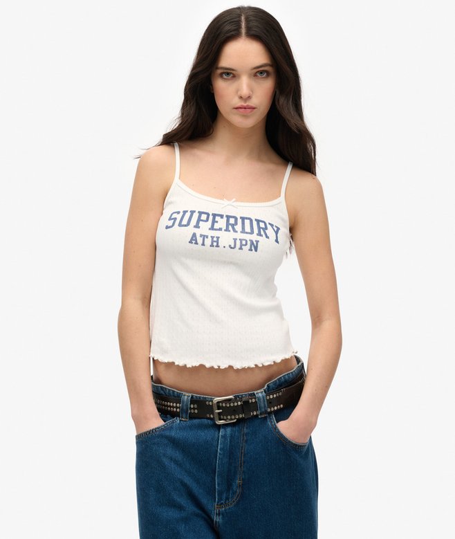 Athletic Essentials Graphic Pointelle Cami Top