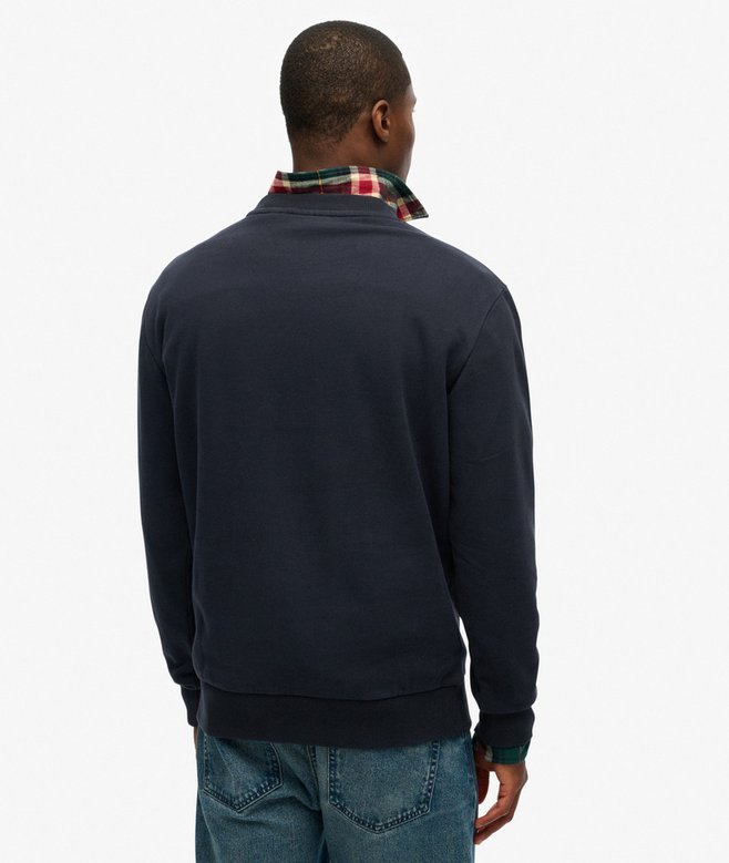 Superdry Sweatshirt Homme W2011461A 09S Nautical Navy - Coton Confortable Col Rond