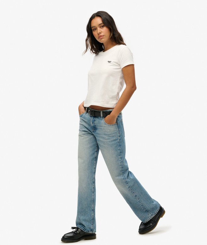 Mid Rise Wide Leg Jeans
