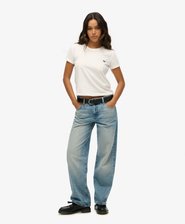 Jeans mit weitem Bein und mittlerer Leibhöhe