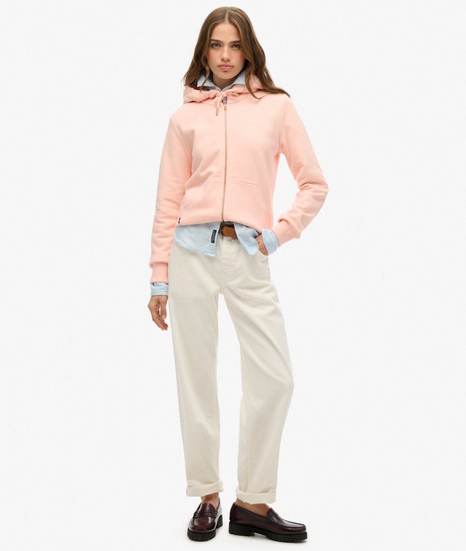 Ecru Rose Colorblock Wash Zip Hoodie main image 0