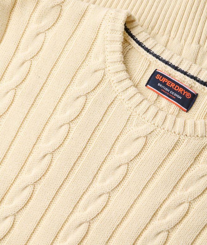 Cotton Classic Cable Knit Crew Jumper