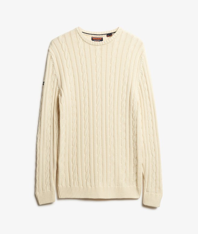 Cotton Classic Cable Knit Crew Jumper