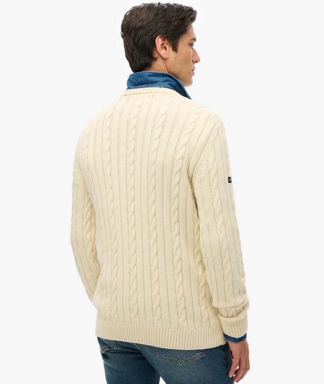 Cotton Classic Cable Knit Crew Jumper