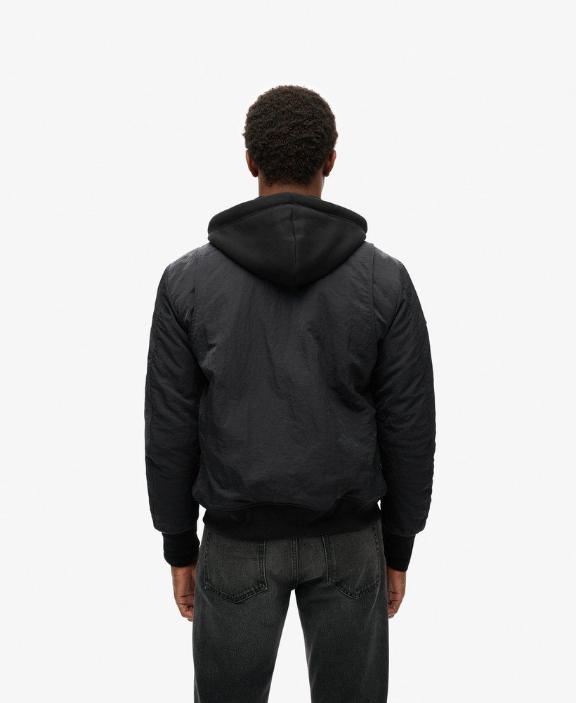 Bomber Homme Léger Avec Capuche - Veste Polaire Mi-Saison - Blouson Moto Style Urbain - Chaud Et Confortable - 5