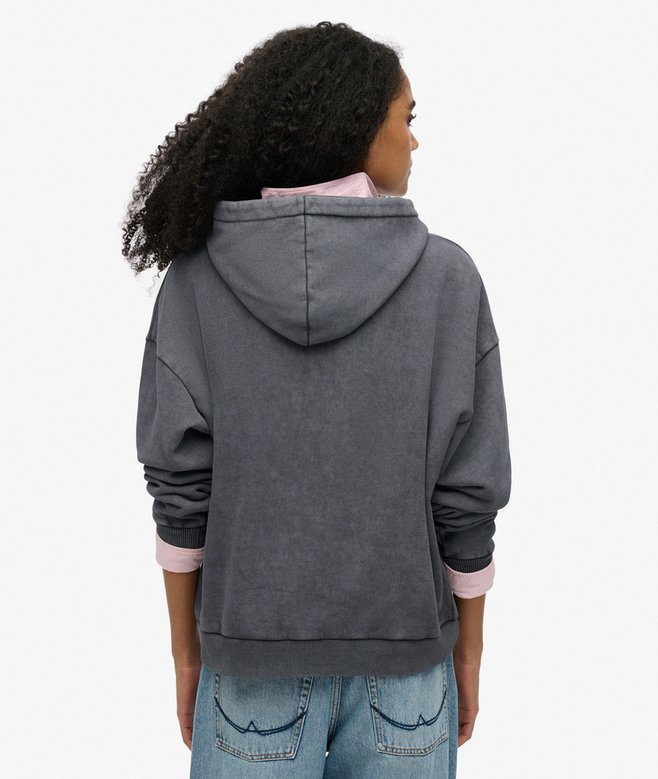 Vintage Logo Metallic Relaxed Hoodie