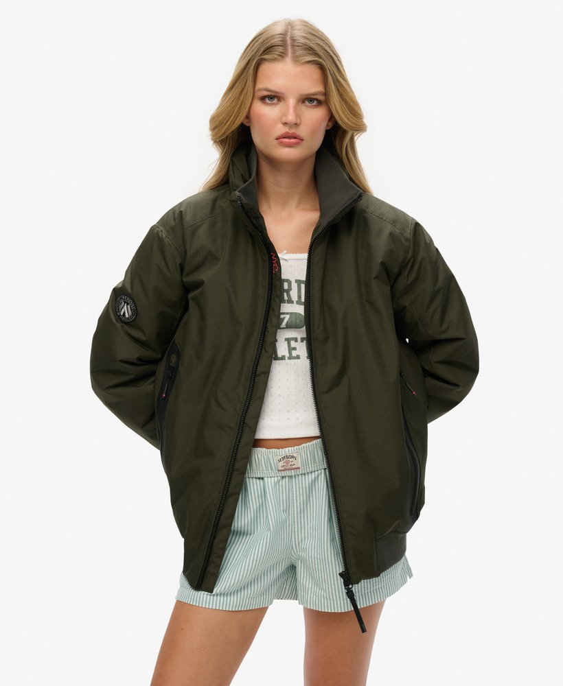 womens Oversized City Harrington Jacket in Army Khaki | Superdry UK