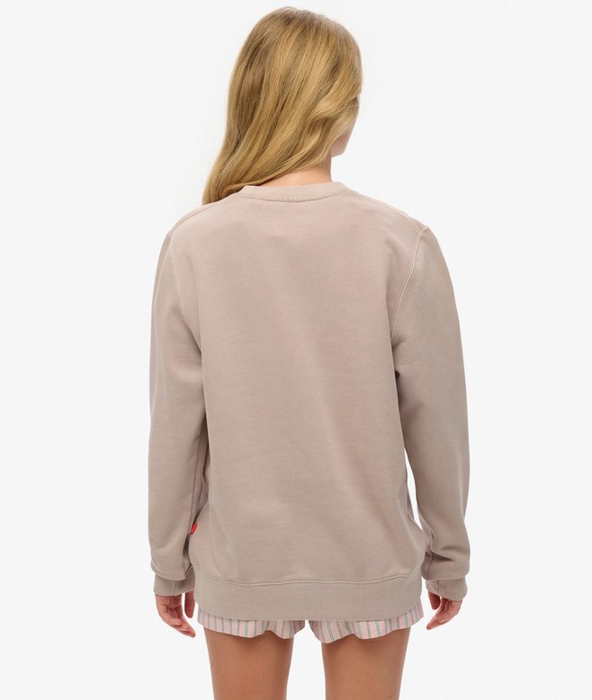 Oversized Micro Logo Crew Sweatshirt