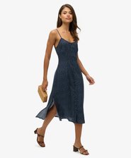 Cami midikjole med print og knapper