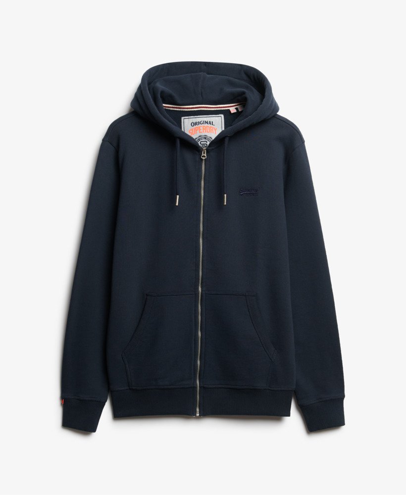 【Superdry】Superdry Essential ロゴ ジップパーカー mens Essential Logo Zip Hoodie in Eclipse Navy | Superdry US
