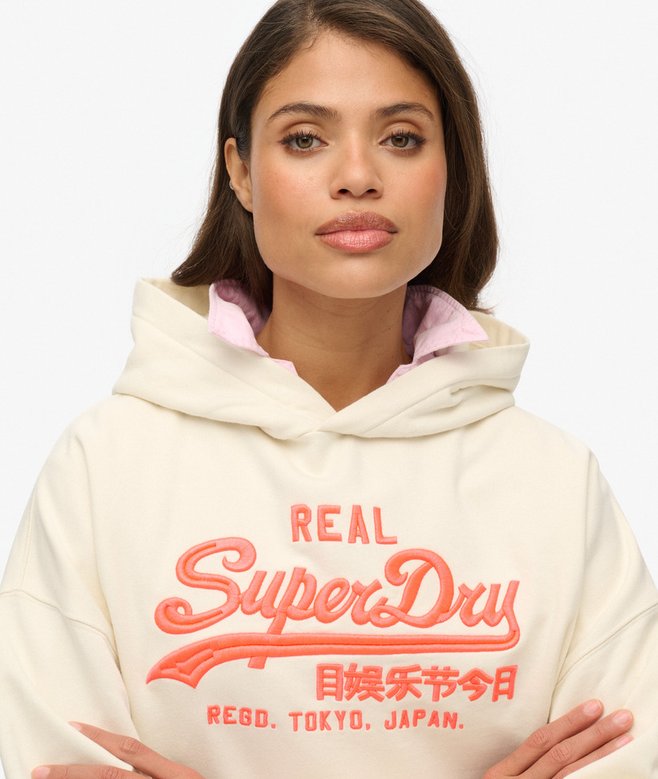 Vintage Logo Neon Relaxed Hoodie