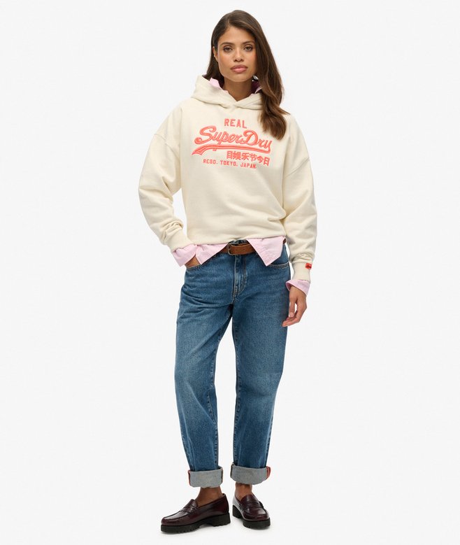 Vintage Logo Neon Relaxed Hoodie