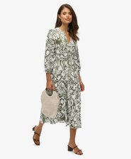 Woven Tiered Midi Dress