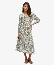 Woven Tiered Midi Dress