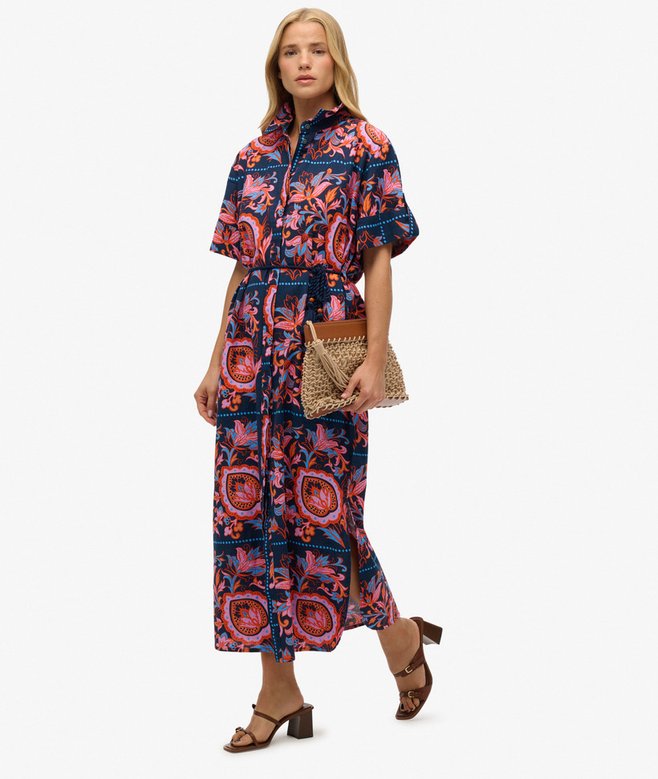 Linen Shirt Maxi Dress