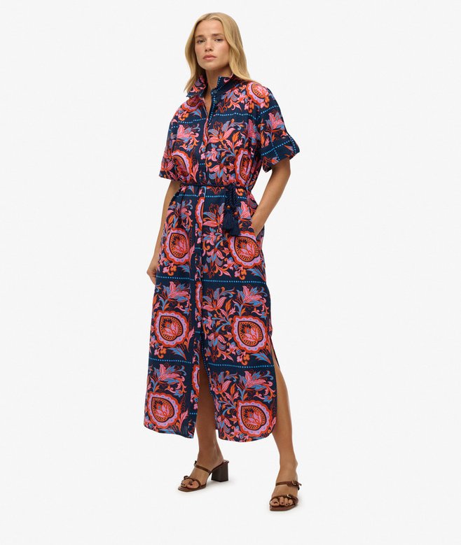Linen Shirt Maxi Dress