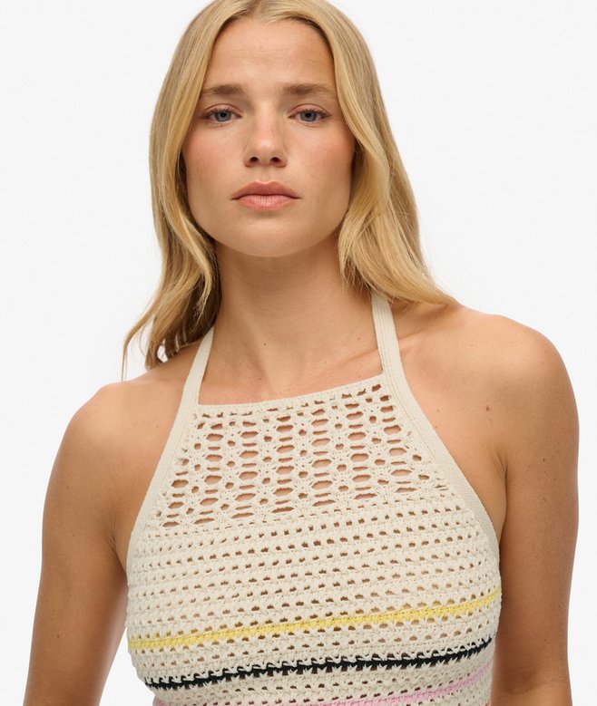 Cropped Halter Crochet Top