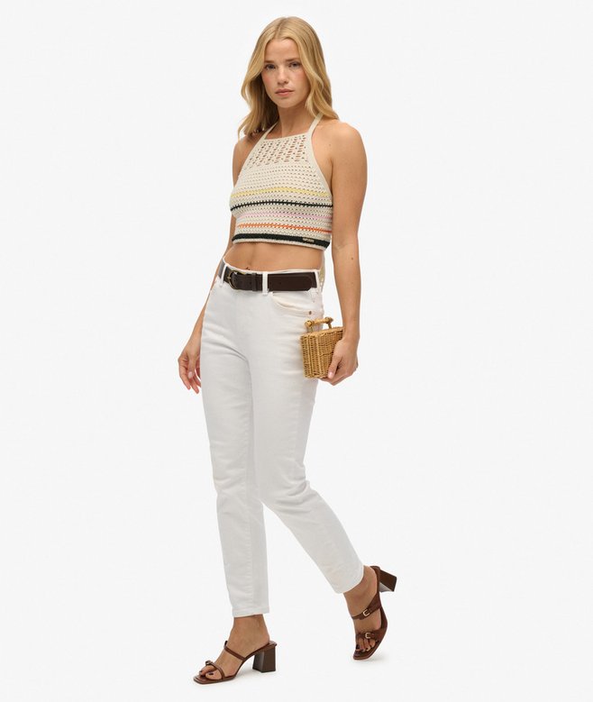 Cropped Halter Crochet Top