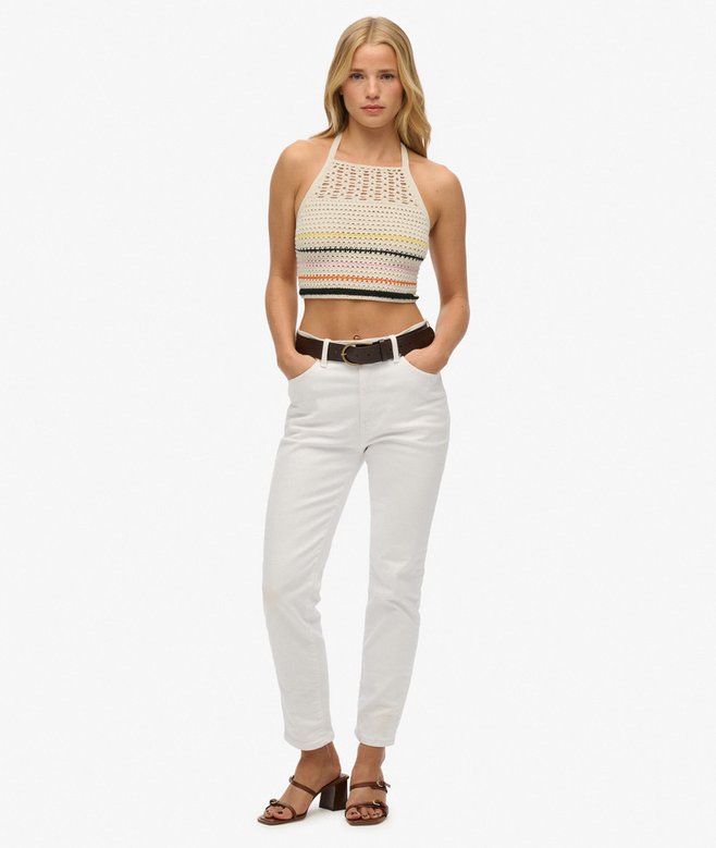 Cropped Halter Crochet Top