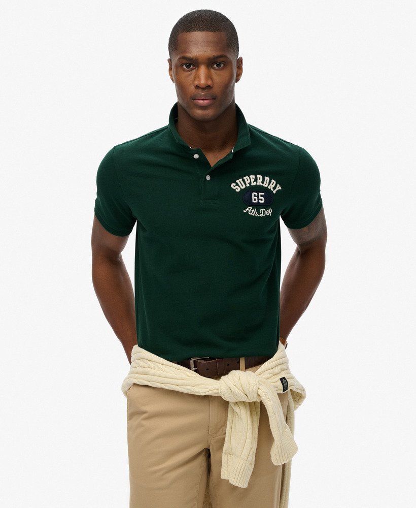 mens Applique Classic Fit Polo in Emerald Green | Superdry US