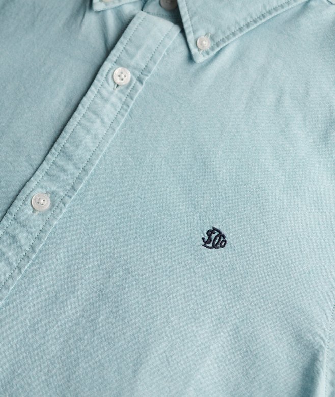 Harvey Oxford Long Sleeve Shirt-Chambray Blue