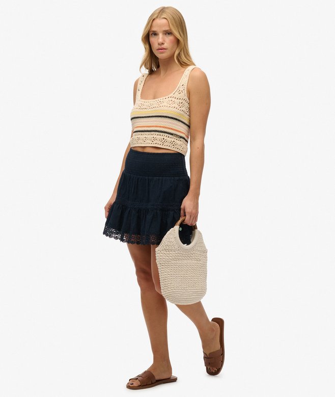 Ibiza Lace Mix Mini Skirt