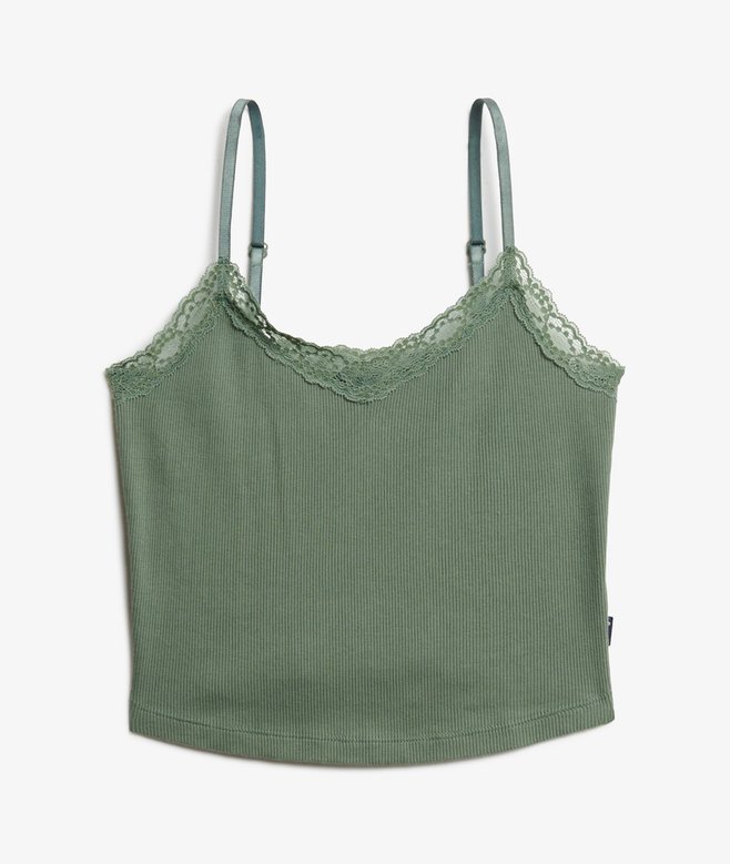 Athletic Essentials Lace Trim Cropped Cami Top