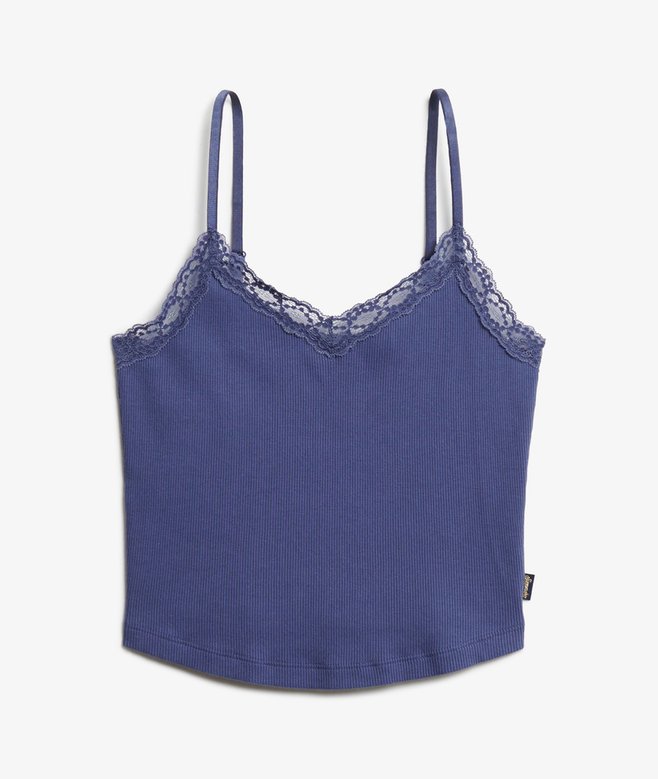 Athletic Essentials Lace Trim Cropped Cami Top