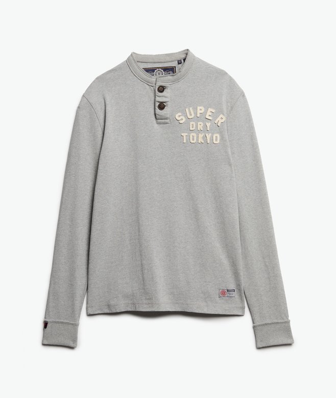 Vintage Athletic Long Sleeve Henley Top