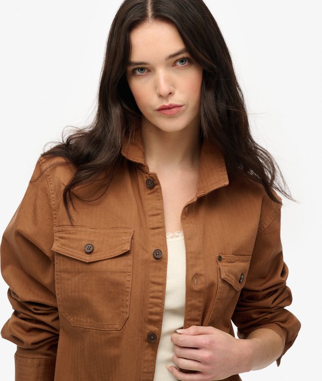 The Merchant Store - Oversized Herringbone Shirt