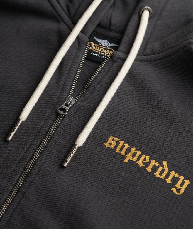 Old School Tattoo Oversized Zip Hoodie
