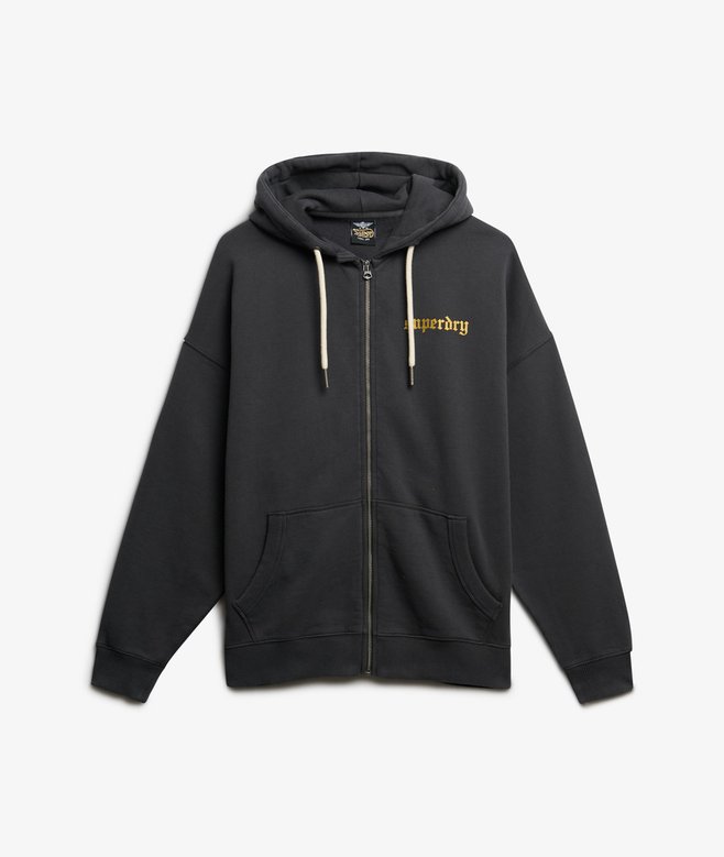 Old School Tattoo Oversized Zip Hoodie
