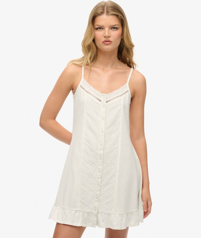 Women’s Solid Button-Detail Cami Dress