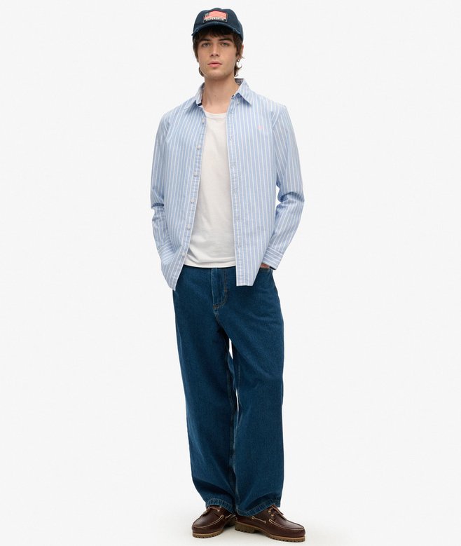 Camicia classica Oxford a maniche lunghebroker blue stripe da Uomo