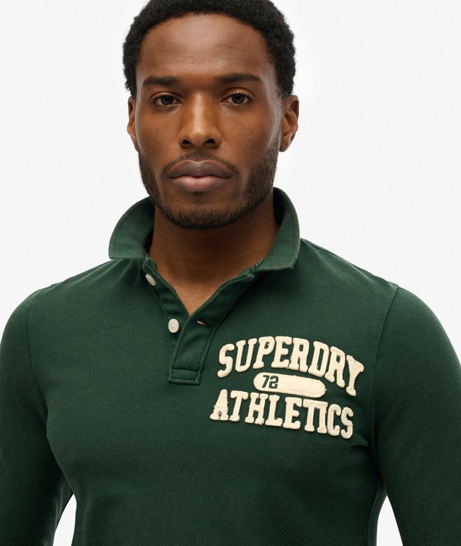 Vintage Athletic Long Sleeve Polo Shirt