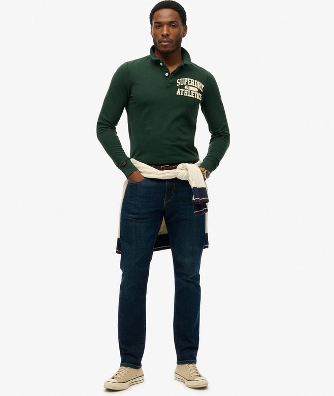 Vintage Athletic Long Sleeve Polo Shirt