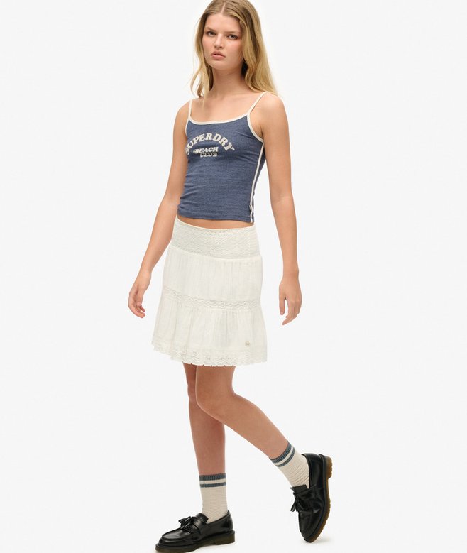 Ibiza Lace Mix Mini Skirt
