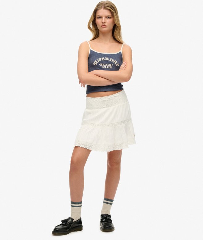 Ibiza Lace Mix Mini Skirt