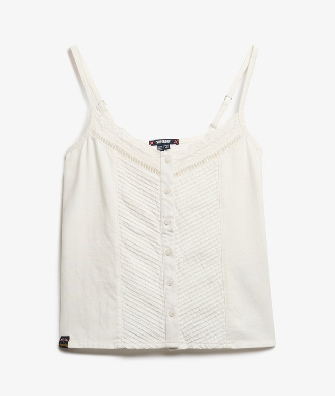 Lace Button Through Cami Top