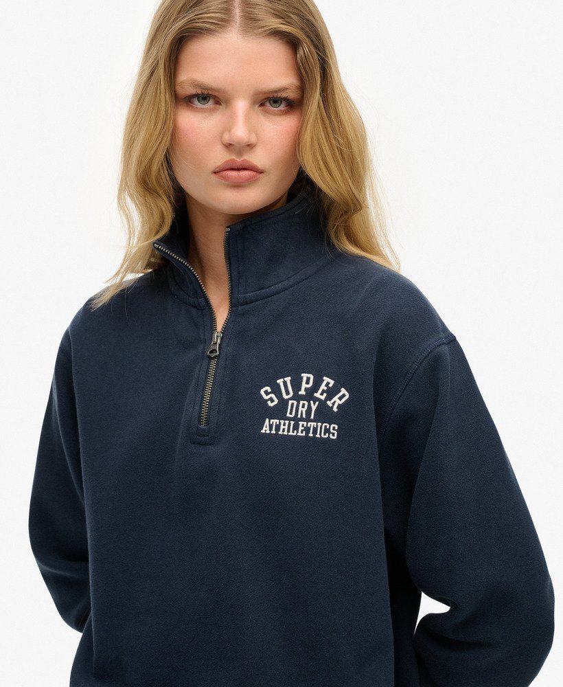womens Athletic Essentials Half Zip Jumper in NAUTICAL NAVY