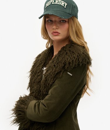 Faux Fur Lined Longline Afghan Coat Image 3